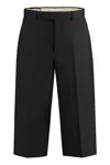 Gucci Men's Wool Silk Cropped Pant In Black