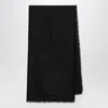 Gucci Black Wool And Silk Gg Jacquard Shawl Men