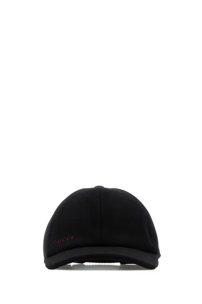 GUCCI GUCCI BLACK WOOL BASEBALL CAP