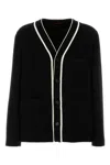Gucci Black Wool Blend Cardigan In Black