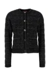 Gucci Interlocking-g Check Cardigan In Blacksilver