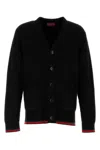 Gucci Black Web Decoration Cardigan In Blk