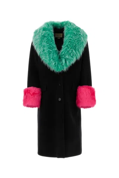 Gucci Black Wool Blend Coat