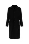 Gucci Coat Wool Blend Belted Waist In Neronero