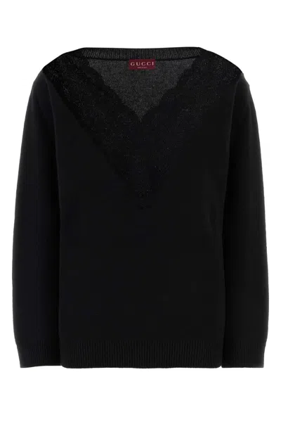 Gucci Black Wool Blend Oversize Sweater