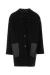 Gucci Wool Blend Reversible Coat Front Pockets Contrast In Black
