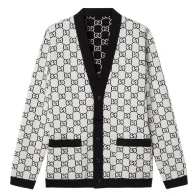 Gucci Black Wool Blend Sweater In White