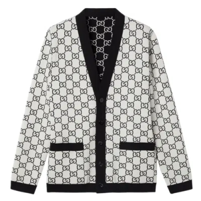 Gucci Black Wool Blend Sweater In White