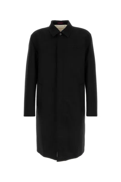 Gucci Wool Coat With Long Sleeves And Side Pockets In Black