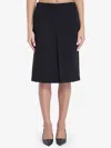 Gucci Black High Waist Skirt With Logo Lettering On Waist And Zip Puller In Wool Woman