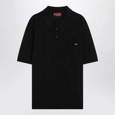 Gucci Black Wool Polo Shirt