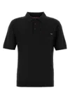 Gucci Black Polo Shirt With Chest Pocket And Embroidered Logo On The Front In Fine Silk Knit Man In Black