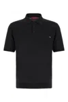 Gucci Fine Wool Knit Polo Top With Intarsia In Blu