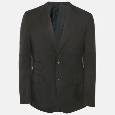 Pre-owned Gucci Black Wool Regular Fit Blazer L