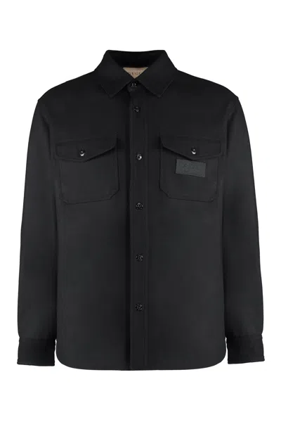 Gucci Black Wool Shirt For Men