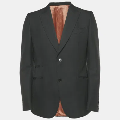 Pre-owned Gucci Black Wool Single Breasted Blazer L