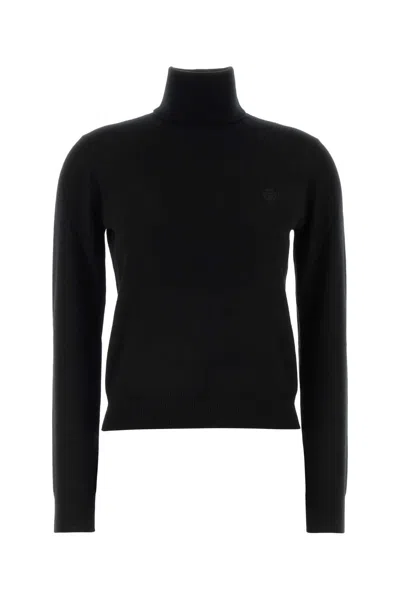 Gucci Wool Turtleneck Sweater Long Sleeves In Black