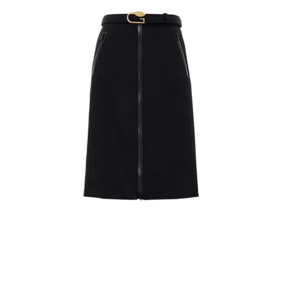 Gucci Wool Skirt With Removable Belt Skirts Black