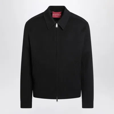 GUCCI GUCCI BLACK WOOL ZIP JACKET MEN