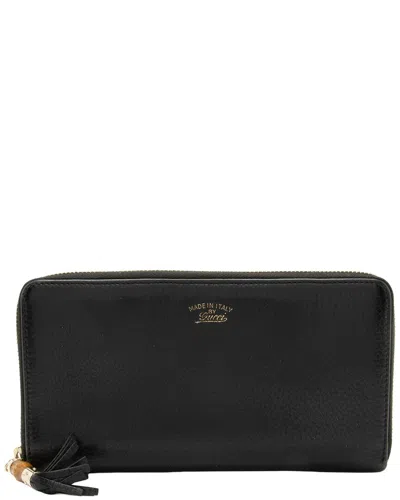 Pre-owned Gucci Black Zip Around Travel Wallet (authentic Pre-loved)