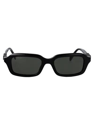 Gucci Black-black-grey Acetate Sunglasses