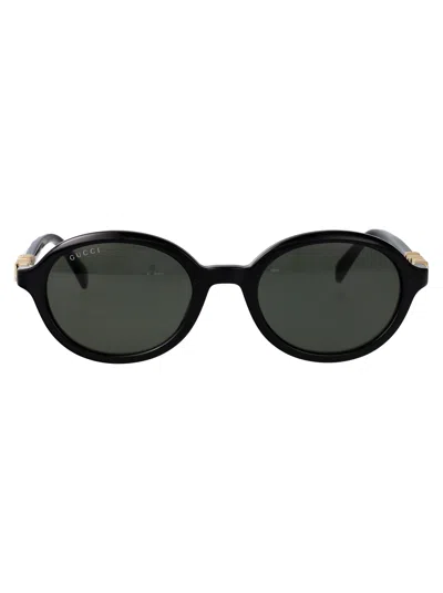 Gucci Black-black-grey Acetate Sunglasses