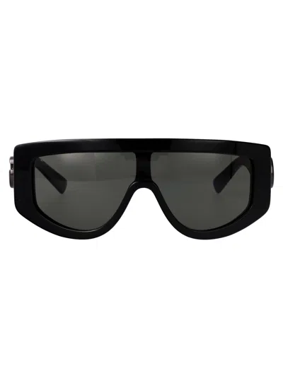 Gucci Black-black-grey Recycled Acetate Sunglasses In Pattern