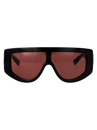 Gucci Black-black-red Recycled Acetate Sunglasses In Pink