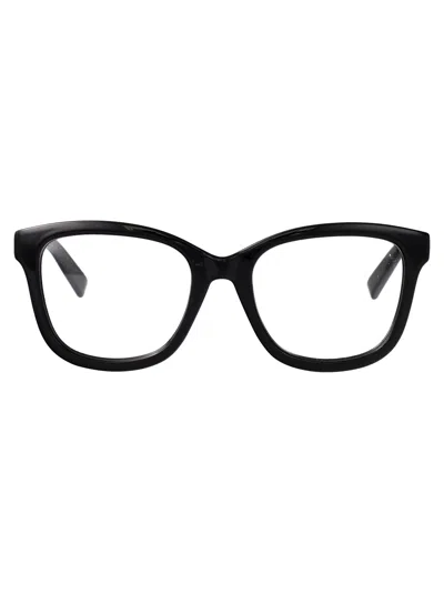 Gucci Black-black-transparent Injected Glasses In Red