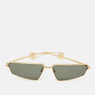 Pre-owned Gucci Black/gold Tone Gg0537s Rectangular Sunglasses