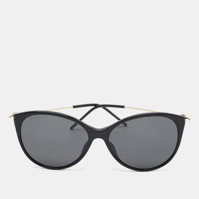 Pre-owned Gucci Black/gold Tone Gg1268s Butterfly Sunglasses