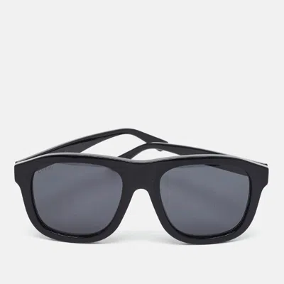 Pre-owned Gucci Black/grey Gg1316s Square Sunglasses In Gray