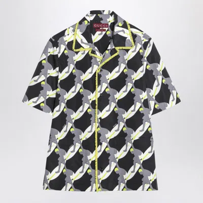 GUCCI GUCCI BLACK/GREY/WHITE PRINT SHIRT