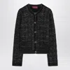 Gucci Interlocking-g Check Cardigan In Black