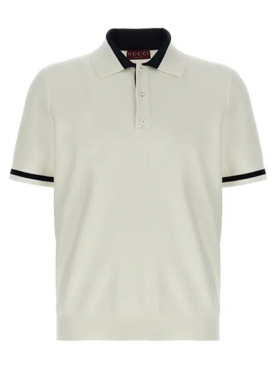GUCCI MEN BLACKWHITE COTTON POLO, XL LUXURY POLOS FOR MEN DARVEYS