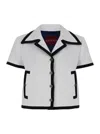 Gucci White Jacket With Short Sleeves In Tweed Woman In White