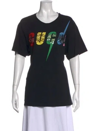 Pre-owned Gucci Blade Graphic Print T-shirt In Black