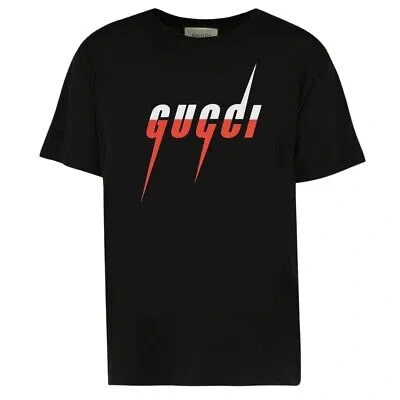 Pre-owned Gucci Blade Logo Oversized Fit Black T-shirt