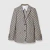 Gucci Blazer Aus Gg Canvas Aus Leinenmischung In Beige