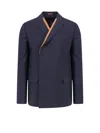 Gucci Wool Blazer With Contrasting Profile In Blue