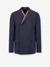 Gucci Wool Blazer With Contrasting Profile In Blue