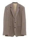 Gucci Gingham Wool Single-breasted Jacket In Brown