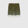 Gucci Bleached Gg Cotton Denim Jacquard Shorts In Multi