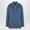 Gucci Wool Blend Melange Aviator Jacket Women In Blue