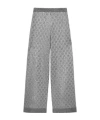 Gucci Crystal-embellished Metallic Wool-blend Wide-leg Pants In Gray