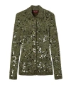 Gucci Cardigan Polo In Viscose And Tweed Blend In Green