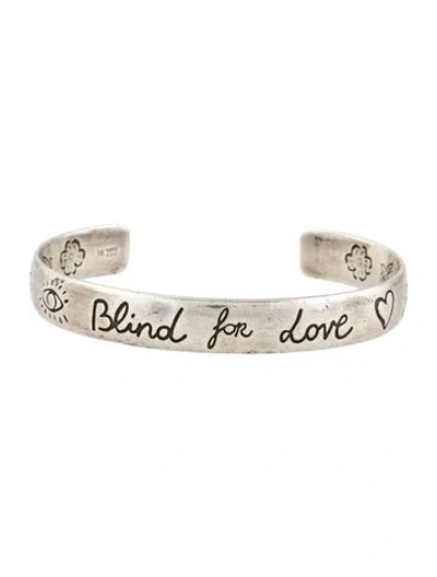 Pre-owned Gucci 'blind For Love' Cuff Bracelet, 6.5" In Multicolor