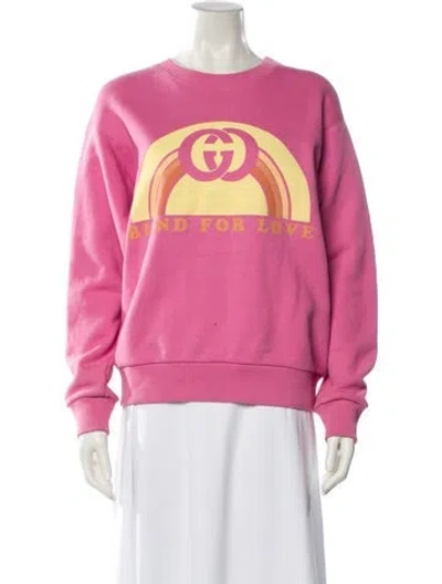 Pre-owned Gucci Blind For Love Graphic Print Sweatshirt In Pink
