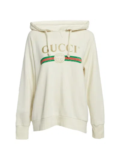 Pre-owned Gucci Blind For Love Hoodie In White