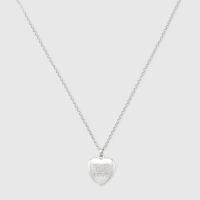 Gucci Blind For Love Pendant Necklace In Metallic